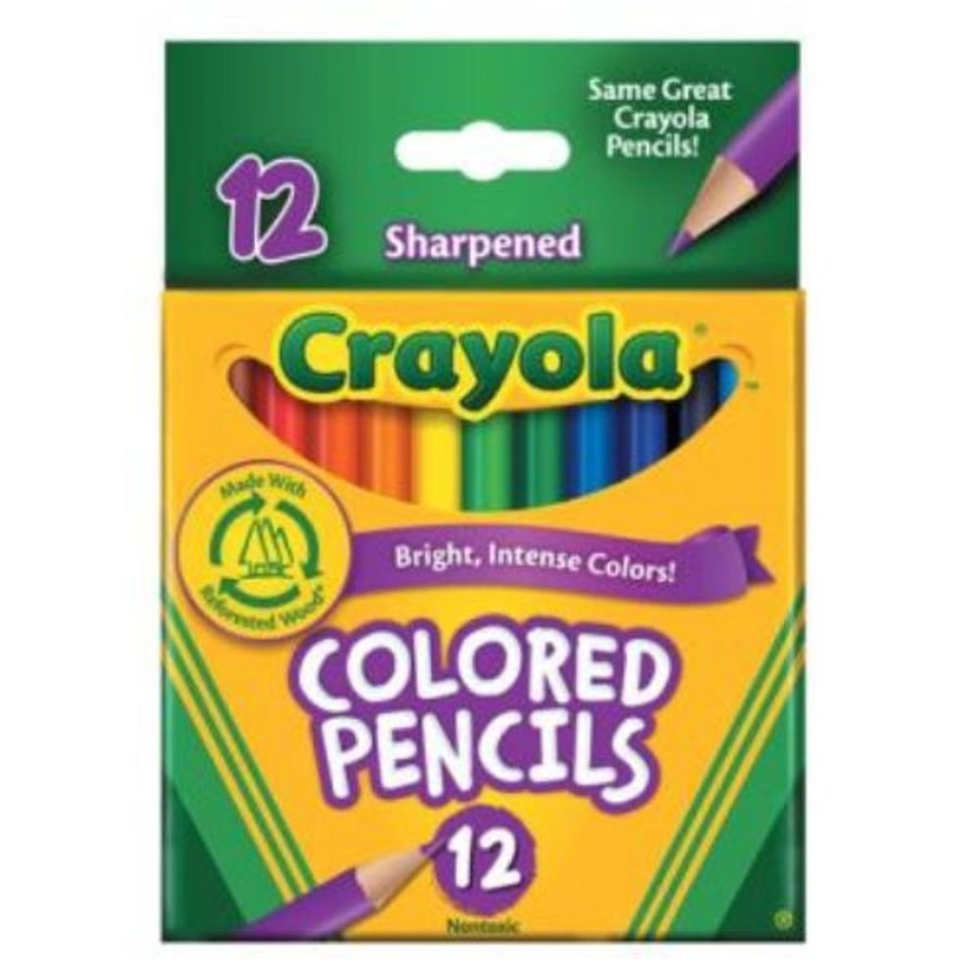 Arts & Craft Crayola | Crayola Half Size Coloured Pencils 12 Pack - Toy Buzz