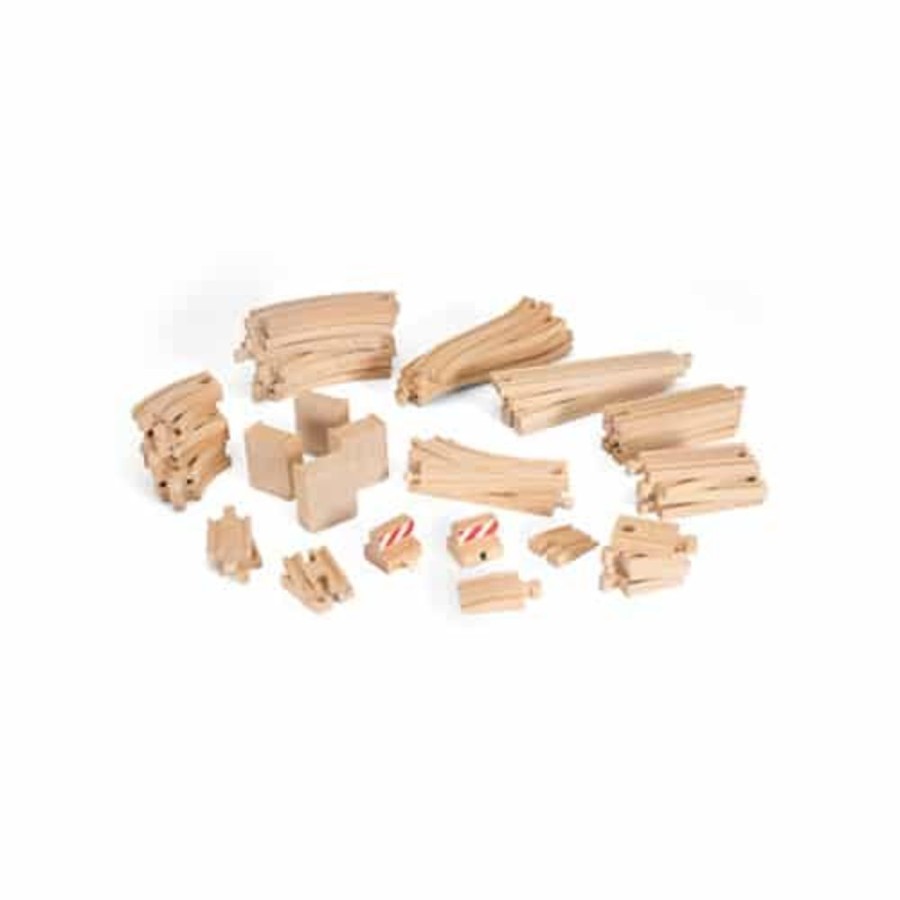 Toys & Games Brio | Brio 50 Piece Timber Train Track Pack - Toy Buzz