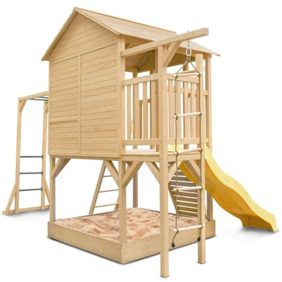 Outdoor Lifespan Kids | Lifespan Kids Kingston Cubby House With Yellow Slide - Toy Buzz