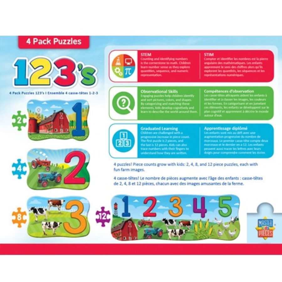 Toys & Games Misc | Masterpieces Puzzle Educational 4 Pack 123 On The Farm - Toy Buzz