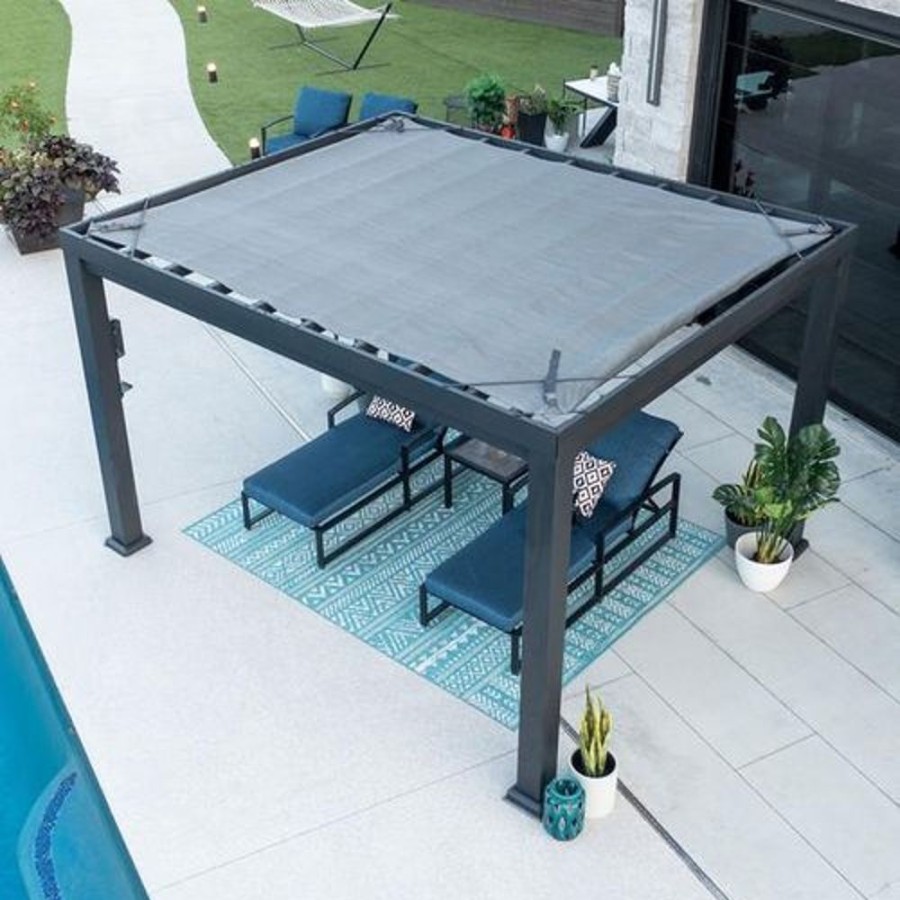 Outdoor Lifespan Kids | Backyard Discovery Trenton Steel Pergola 3M X 3.6M X 2.3M - Toy Buzz