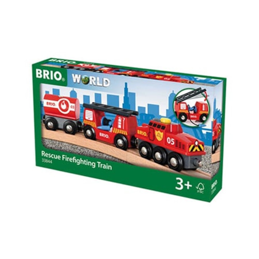 Toys & Games Brio | Brio Vehicle Rescue Firefighting Train 4 Pieces - Toy Buzz