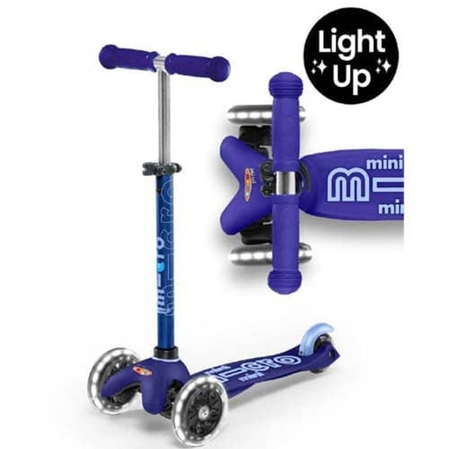 Ride On Toys Micro | Micro Mini Deluxe Led 3 Wheel Scooter Blue - Toy Buzz