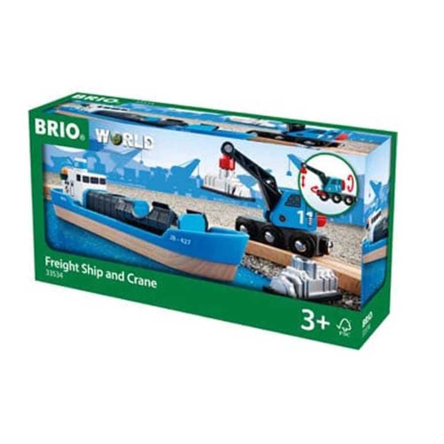 Toys & Games Brio | Brio Container & Crane Wagon 4 Pieces - Toy Buzz