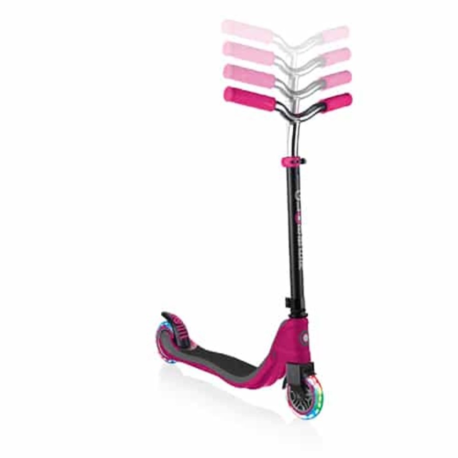 Ride On Toys Globber | Globber Flow 125 Light Up Scooter Ruby Grey - Toy Buzz