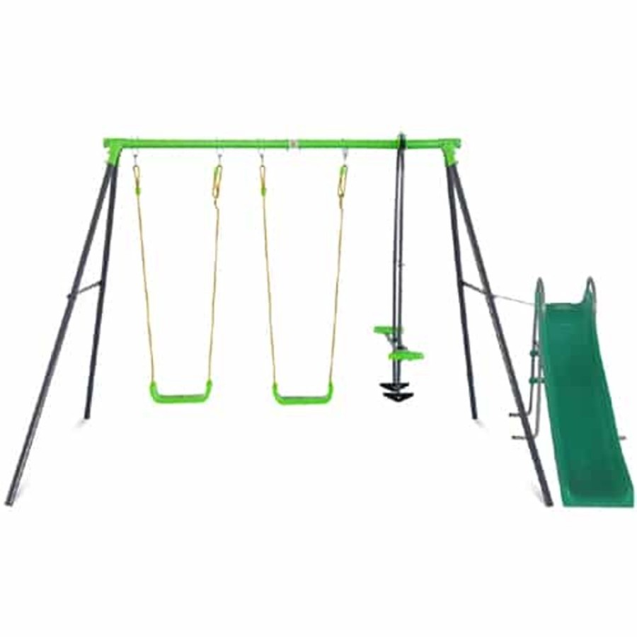 Outdoor Lifespan Kids | Lifespan Kids Hurley 2 Metal Swing Set With Slippery Slide - Toy Buzz