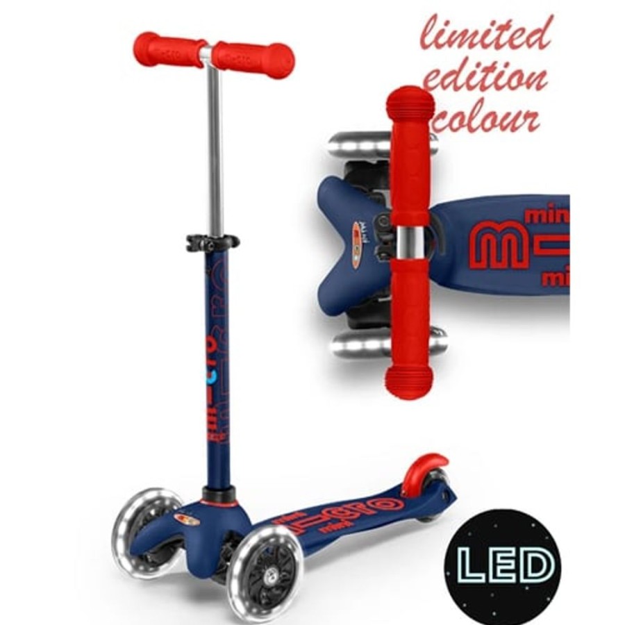 Ride On Toys Micro | Micro Mini Deluxe Scooter Led Navy Blue - Toy Buzz