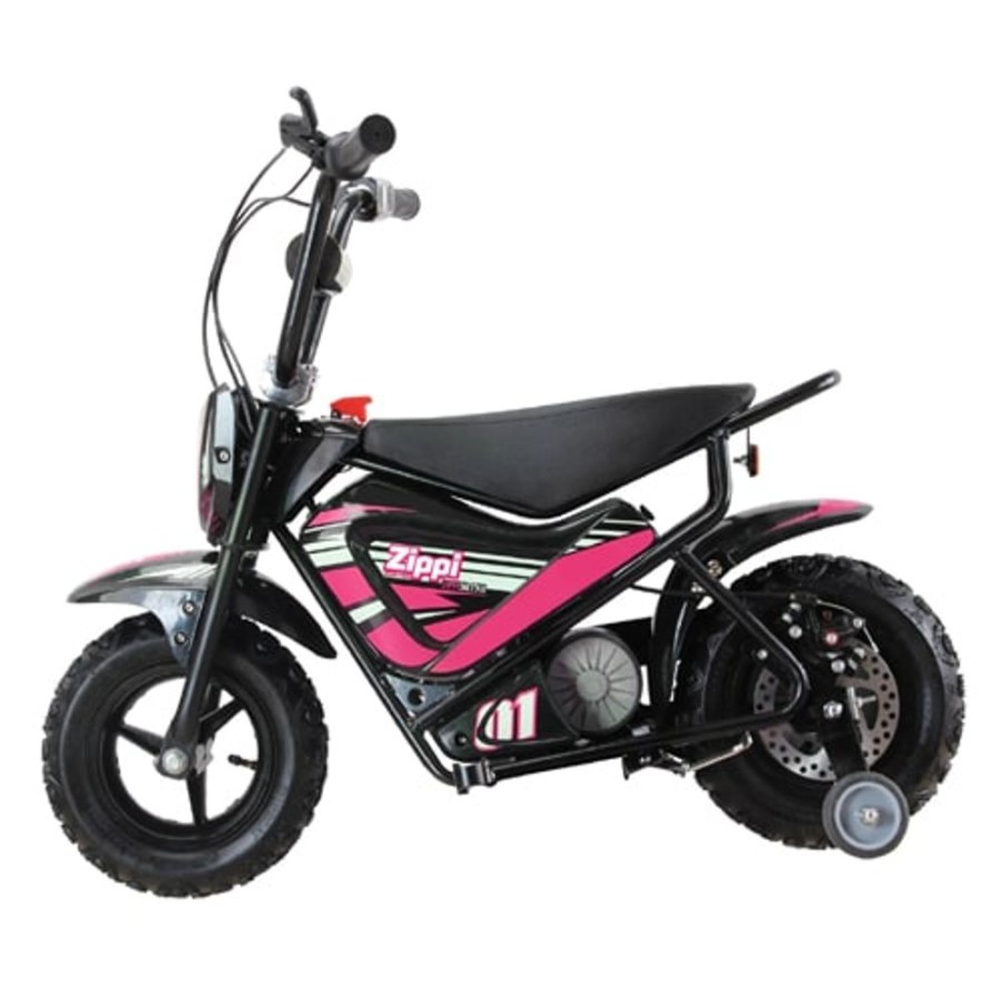 Ride On Toys Misc | Zippi Ride Kids Electric Bike With Training Wheels Pink - Toy Buzz