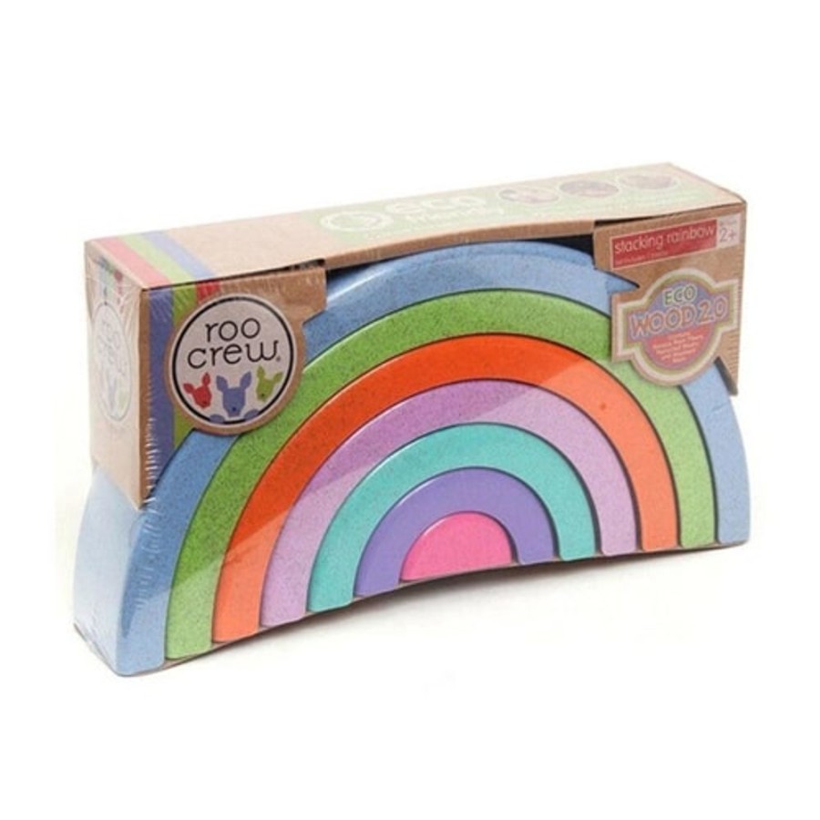 Infant And Baby Misc | Roo Crew Eco Wood 2.0 Stackable Rainbow 7 Pieces Set - Toy Buzz