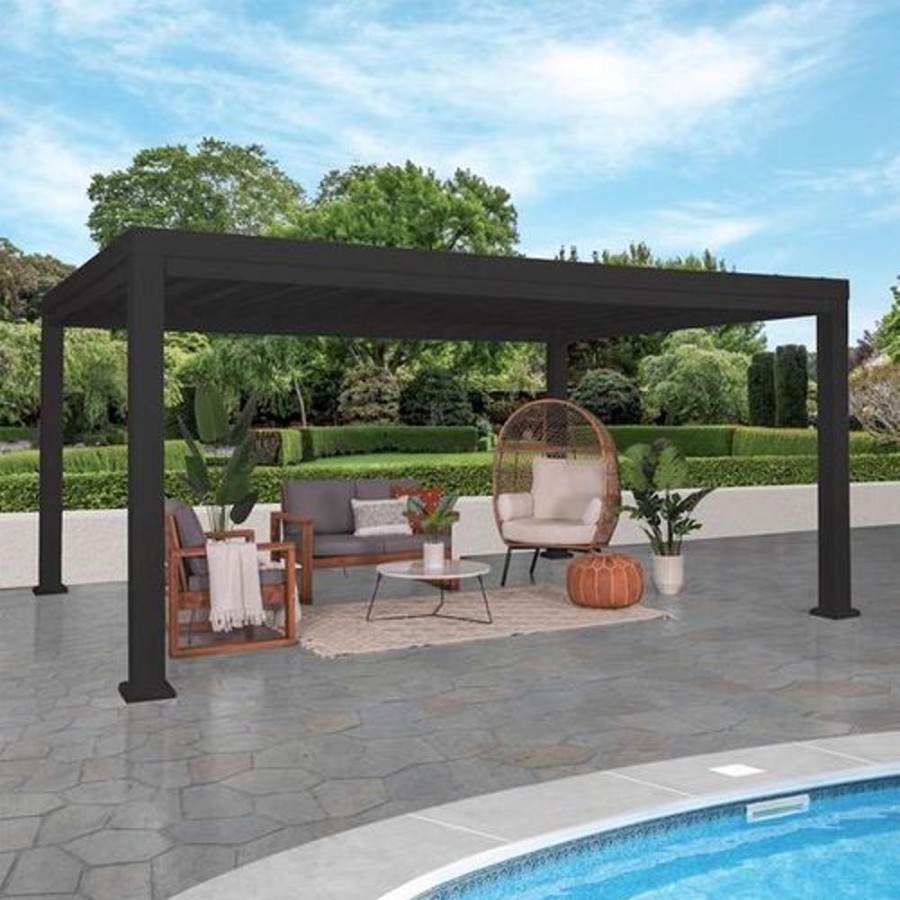 Outdoor Lifespan Kids | Backyard Discovery Trenton Steel Pergola 3.6M X 4.9M X 2.3M - Toy Buzz