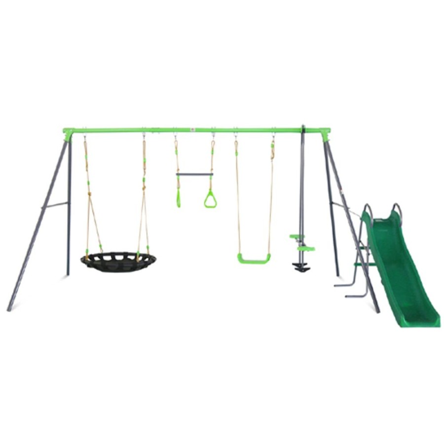 Outdoor Lifespan Kids | Lifespan Kids Lynx Metal Swing Set With Slide - Toy Buzz