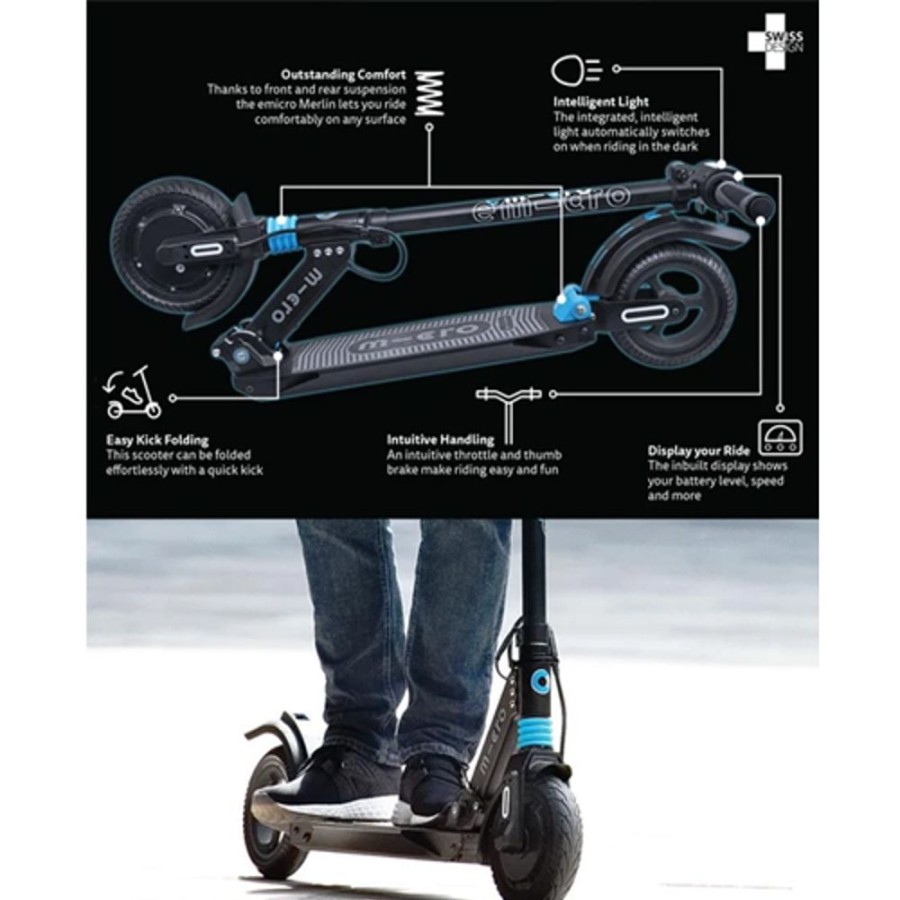 Ride On Toys Micro | Micro Emicro Merlin Electric Scooter - Toy Buzz