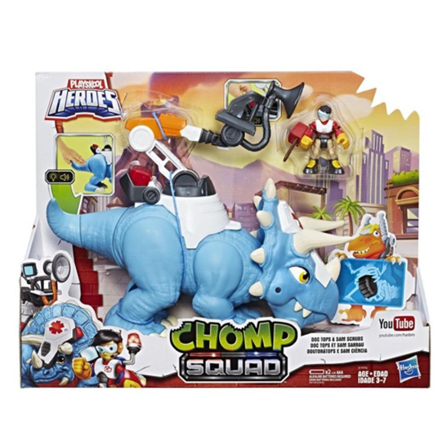 Toys & Games Hasbro Gaming | Playskool Heroes Chomp Squad Doc Tops And Sam Scrubs - Toy Buzz