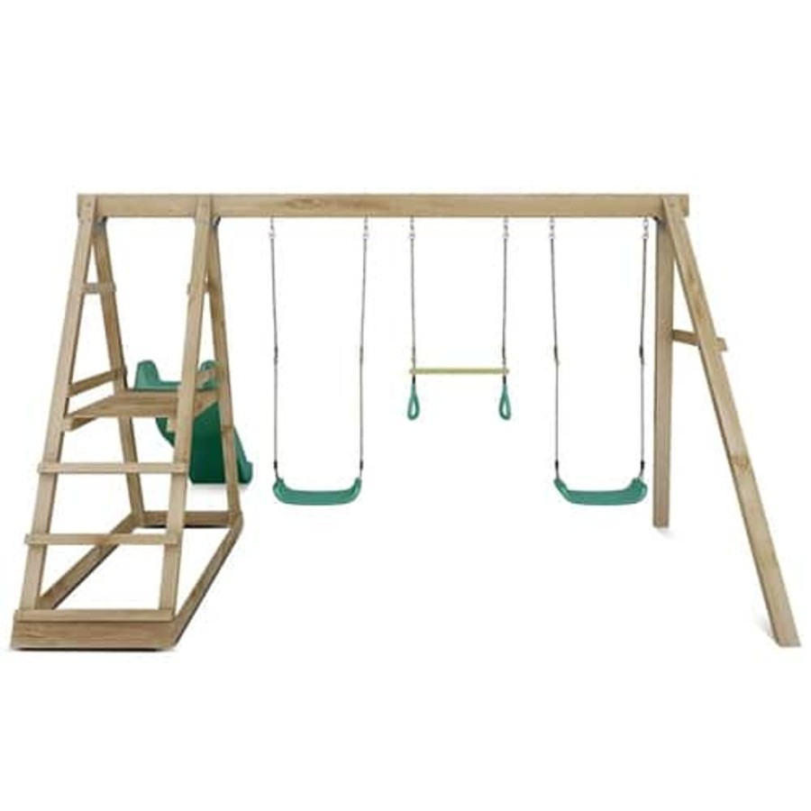 Outdoor Lifespan Kids | Lifespan Kids Winston 3 Station Timber Swing Set With Slide - Toy Buzz